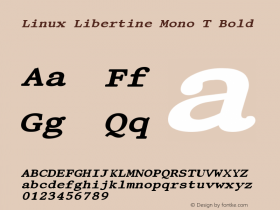 Linux Libertine Mono T Bold Version 5.1.7 Font Sample