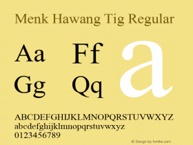 Menk Hawang Tig Regular Version 1.01图片样张