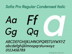 Sofia Pro Regular Condensed Italic Version 2.000图片样张