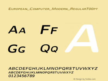 European Computer Modern Regular700pt Version 001.001 Font Sample