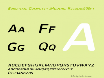 European Computer Modern Regular900pt Version 001.001 Font Sample