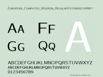 European Computer Modern RegularExtended2488pt Version 001.001 Font Sample