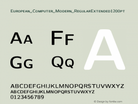 European Computer Modern RegularExtended1200pt Version 001.001 Font Sample