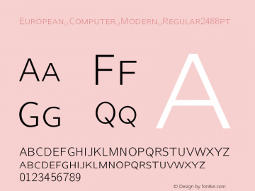 European Computer Modern Regular2488pt Version 001.001 Font Sample