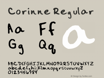 Corinne Regular 12 Font Sample