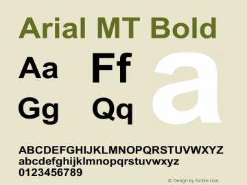 Arial MT Bold Version 2.76图片样张