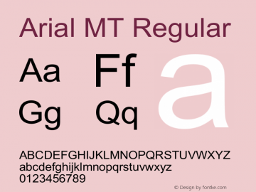 Arial MT Regular Version 2.76图片样张