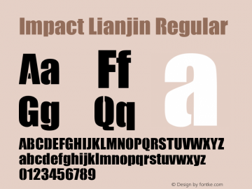 Impact Lianjin Regular Version 2.37 Font Sample