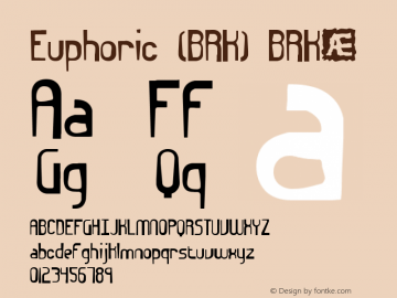 Euphoric (BRK) BRK- Version 1.17 Font Sample