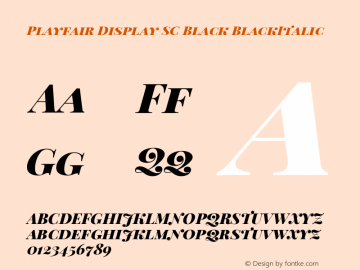 Playfair Display SC Black BlackItalic Version 1.002;PS 001.002;hot图片样张