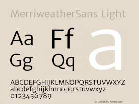 MerriweatherSans Light Version 1.003; ttfautohint (图片样张