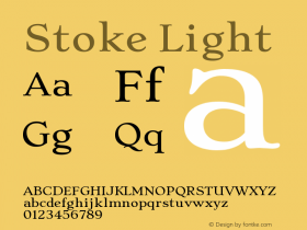 Stoke Light Version 1.001 Font Sample