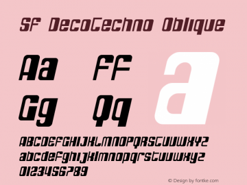 SF DecoTechno Oblique ver 1.0; 2000. Freeware for non-commercial use.图片样张