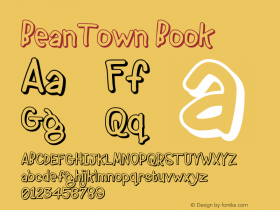 BeanTown Book Version Macromedia Fontograp Font Sample