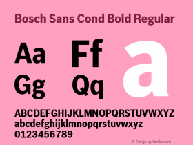 Bosch Sans Cond Bold Regular Version 1.00 Font Sample