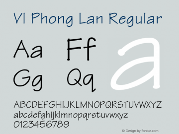 VI Phong Lan Regular Jan 9 94 Font Sample