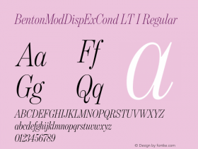 BentonModDispExCond LT I Regular Version 1.0 Font Sample