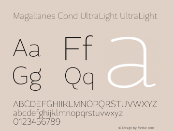 Magallanes Cond UltraLight UltraLight 1.000 Font Sample