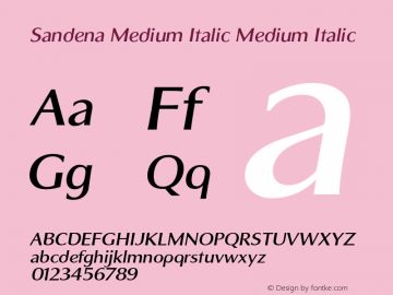 Sandena Medium Italic Medium Italic Version 1.000图片样张