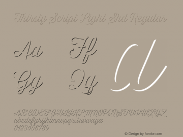 Thirsty Script Light Shd Regular Version 1.000 Font Sample