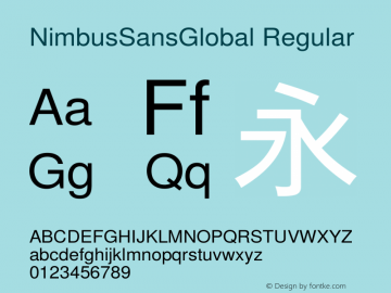 NimbusSansGlobal Regular Version 7.70 Font Sample