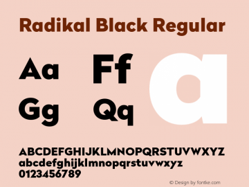 Radikal Black Regular 1.000 Font Sample