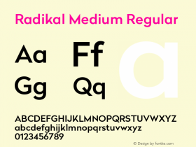 Radikal Medium Regular 1.000 Font Sample