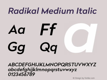 Radikal Medium Italic 1.000图片样张