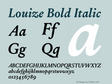 Louize Bold Italic Version 1.000 Font Sample