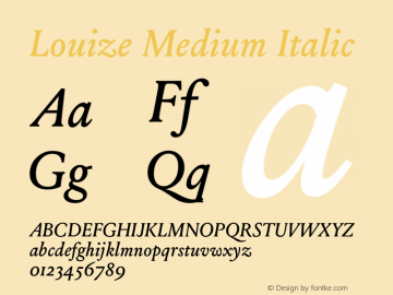 Louize Medium Italic Version 1.000图片样张