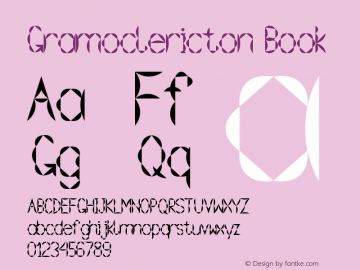 Gramoclericton Book Version 1.00 Font Sample