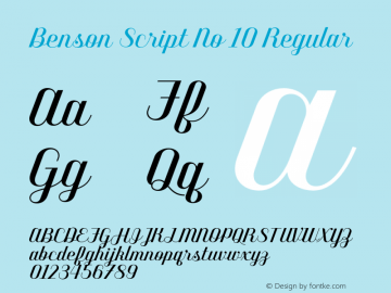 Benson Script No 10 Regular Version 1.000;PS 001.000;hotconv 1.0.70;makeotf.lib2.5.58329图片样张