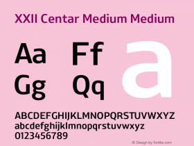 XXII Centar Medium Medium Version 1.002;com.myfonts.doubletwo.xxii-centar.medium.wfkit2.42XM图片样张
