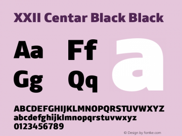 XXII Centar Black Black Version 1.002;com.myfonts.doubletwo.xxii-centar.black.wfkit2.42XS Font Sample