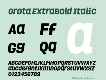 Grota ExtraBold Italic Version 1.000 wf-X by Blackyblack图片样张