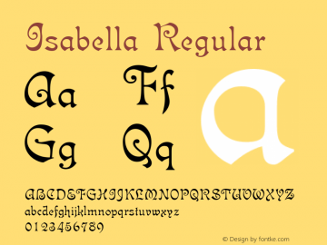 Isabella Regular Version 1.0图片样张