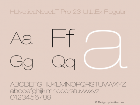 HelveticaNeueLT Pro 23 UltLtEx Regular Version 1.000;PS 001.000;Core 1.0.38图片样张