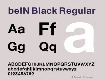 beIN Black Regular beIN version 1.0 Font Sample