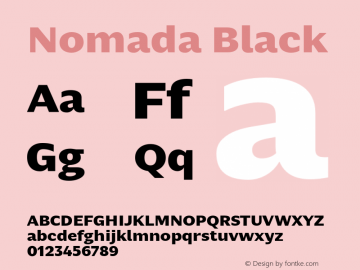 Nomada Black Version 1.000;com.myfonts.tipografies.nomada.black.wfkit2.46VZ图片样张