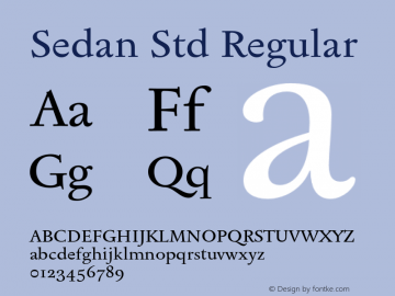 Sedan Std Regular Version 1.000 Font Sample