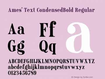 Ames' Text CondensedBold Regular Version 1.000;PS 001.000;hotconv 1.0.70;makeotf.lib2.5.58329图片样张