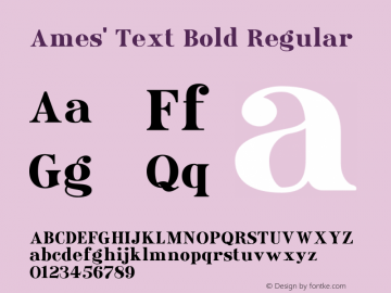 Ames' Text Bold Regular Version 1.000;PS 001.000;hotconv 1.0.70;makeotf.lib2.5.58329图片样张