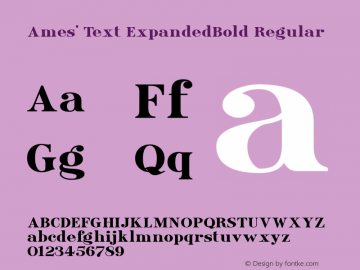 Ames' Text ExpandedBold Regular Version 1.000;PS 001.000;hotconv 1.0.70;makeotf.lib2.5.58329图片样张