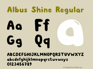 Albus Shine Regular Version 1.000 Font Sample