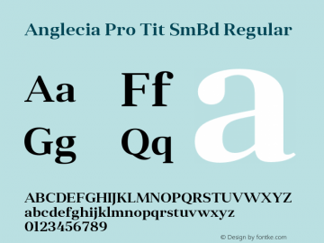 Anglecia Pro Tit SmBd Regular Version 001.000 Font Sample