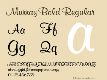 Murray Bold Regular Version 1.0 Font Sample