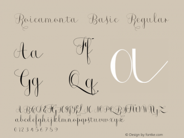 Roicamonta Basic Regular Version 1.00 March 21, 2014, initial release Font Sample