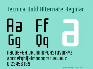 Tecnica Bold Alternate Regular Unknown图片样张