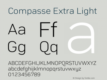 Compasse Extra Light Version 1.000 Font Sample