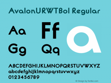 AvalonURWTBol Regular Version 1.05 Font Sample